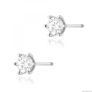 Kolczyki K0575 Diament 2 x 1.00ct białe złoto sztyft wkręcany