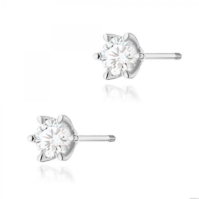 Kolczyki K0575 Diament 2 x 1.00ct białe złoto sztyft wkręcany