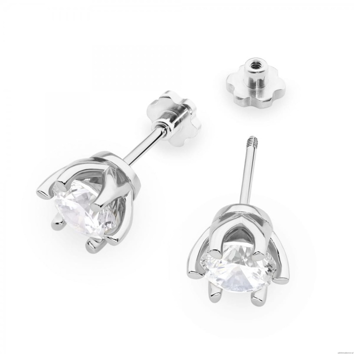Kolczyki K0575 Diament 2 x 1.00ct białe złoto sztyft wkręcany
