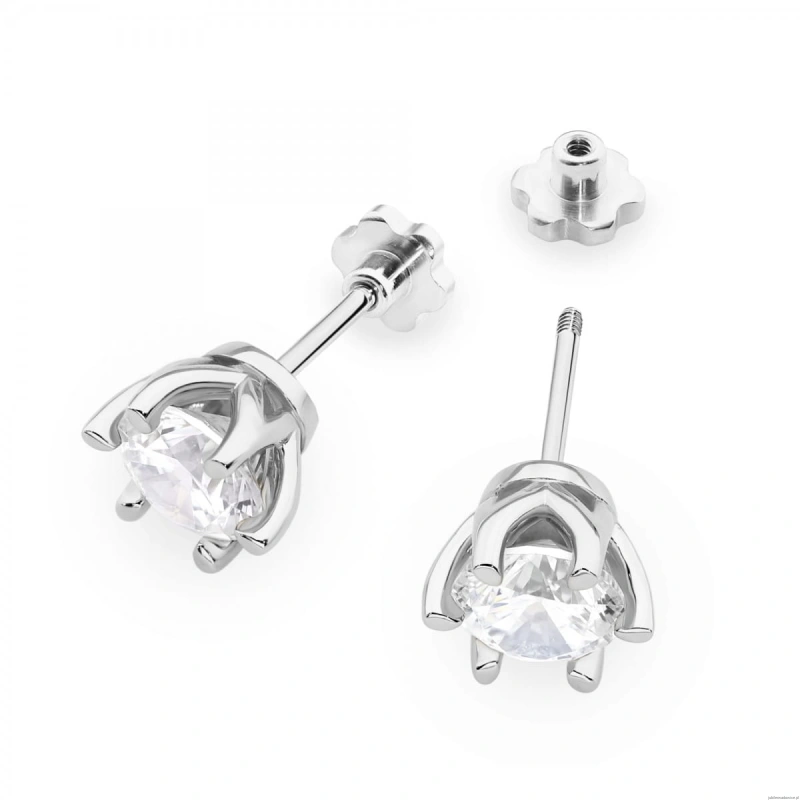 Kolczyki K0575 Diament 2 x 1.00ct białe złoto sztyft wkręcany