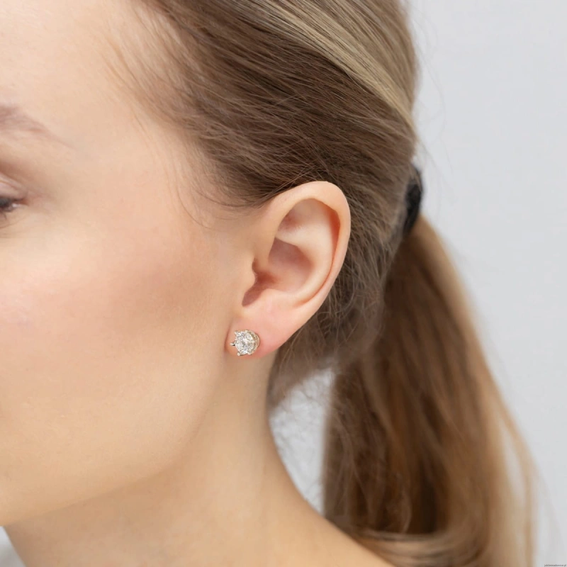 Kolczyki K0575 Diament 2 x 1.00ct białe złoto sztyft wkręcany