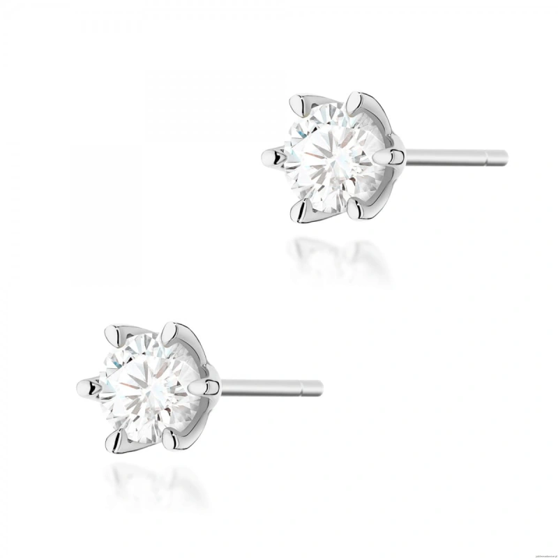 Kolczyki K0575 Diament Laboratoryjny 2 x 1.00ct białe złoto