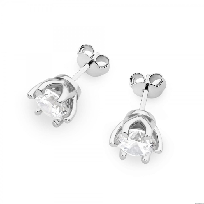 Kolczyki K0575 Diament Laboratoryjny 2 x 1.00ct białe złoto