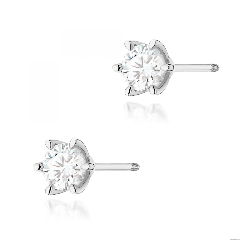 Kolczyki K0575 Diament Laboratoryjny 2 x 1.00ct białe złoto sztyft wkręcany