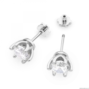 Kolczyki K0575 Diament Laboratoryjny 2 x 1.00ct białe złoto sztyft wkręcany