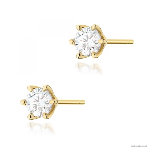 Kolczyki K0575 Diament Laboratoryjny 2 x 1.00ct żółte złoto