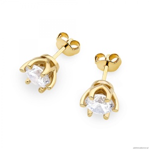 Kolczyki K0575 Diament Laboratoryjny 2 x 1.00ct żółte złoto