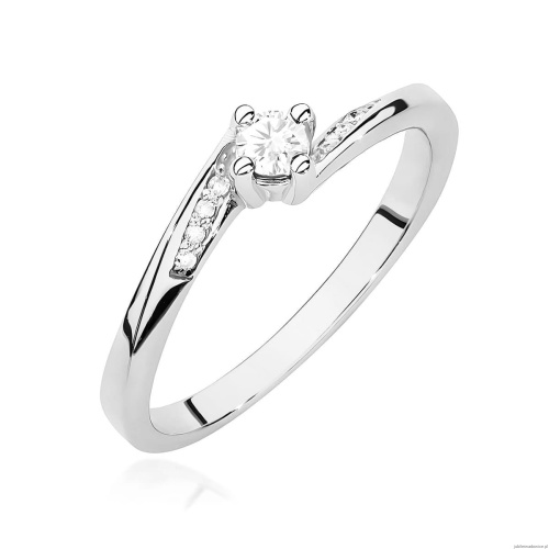Pierścionek W0262 Diament 0,10ct białe złoto