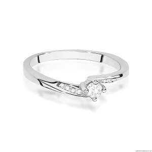 Pierścionek W0262 Diament 0,10ct białe złoto