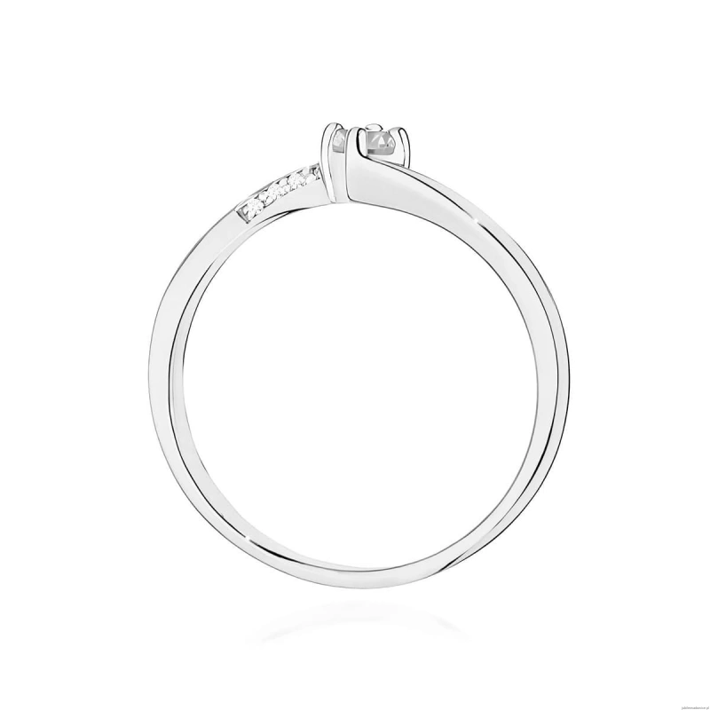Pierścionek W0262 Diament 0,10ct białe złoto