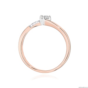 Pierścionek W0262 Diament 0,10ct różowe złoto