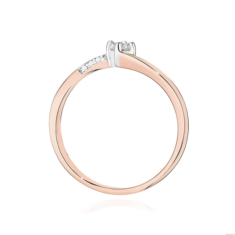 Pierścionek W0262 Diament 0,10ct różowe złoto