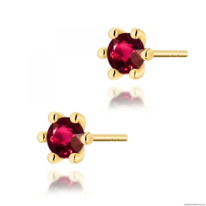 Kolczyki K0222 Rubin 2 x 0,30ct żółte złoto
