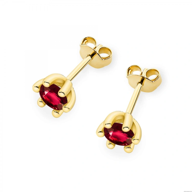 Kolczyki K0222 Rubin 2 x 0,30ct żółte złoto