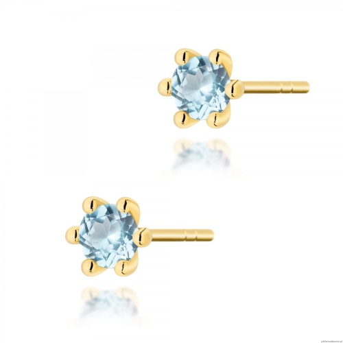 Kolczyki K0222 Topaz Swiss 2 x 0,15ct żółte złoto