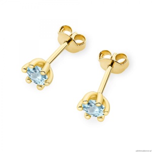 Kolczyki K0222 Topaz Swiss 2 x 0,15ct żółte złoto