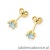 Kolczyki K0222 Topaz Swiss 2 x 0,15ct żółte złoto