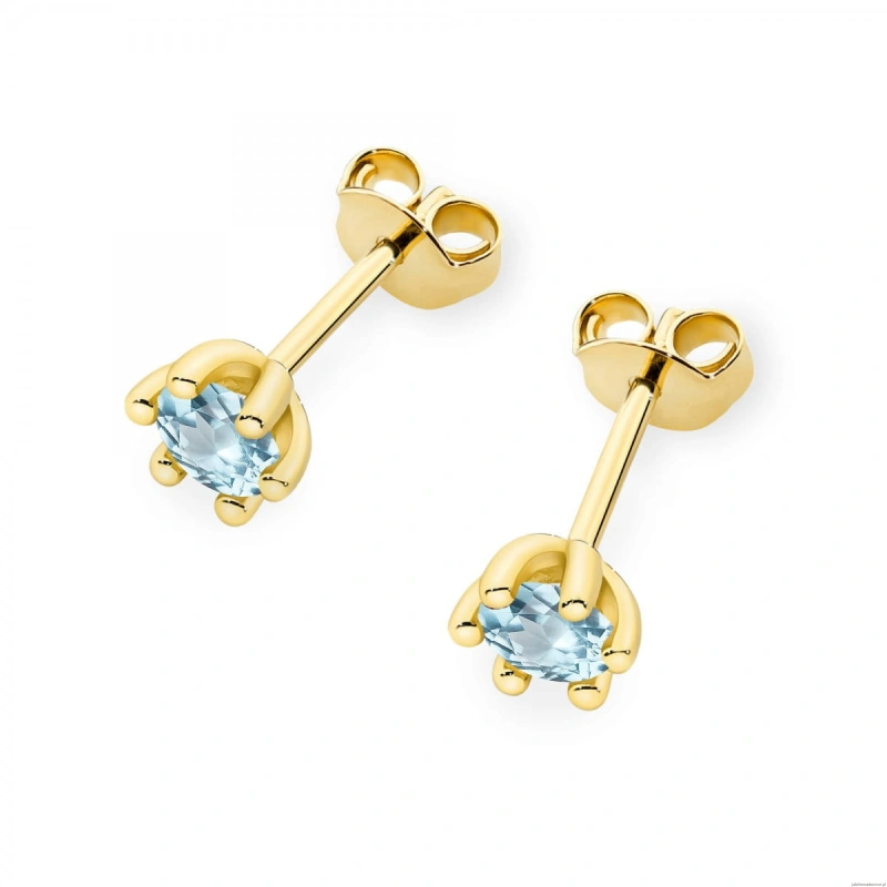 Kolczyki K0222 Topaz Swiss 2 x 0,15ct żółte złoto