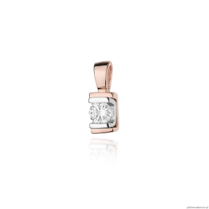 Zawieszka Z0343 Diament 0,10ct różowe złoto