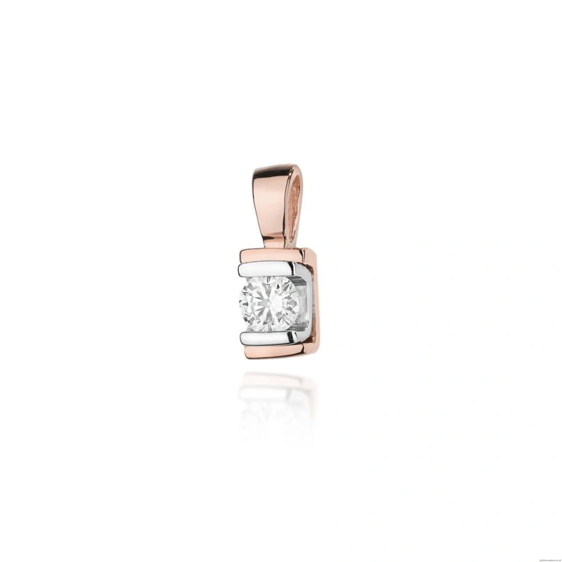 Zawieszka Z0343 Diament 0,10ct różowe złoto