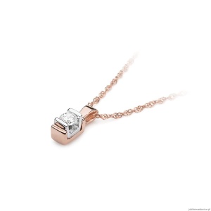 Zawieszka Z0343 Diament 0,10ct różowe złoto