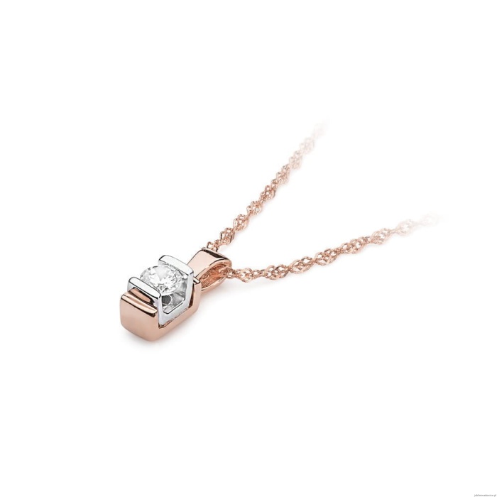Zawieszka Z0343 Diament 0,10ct różowe złoto