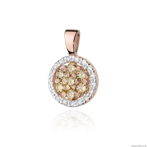 Zawieszka Z0440 z diamentami różowe złoto