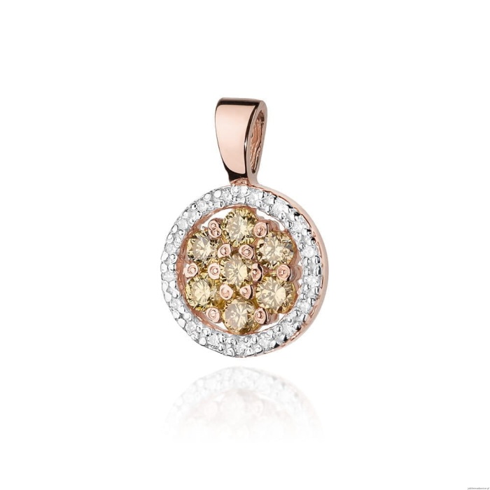 Zawieszka Z0440 z diamentami różowe złoto