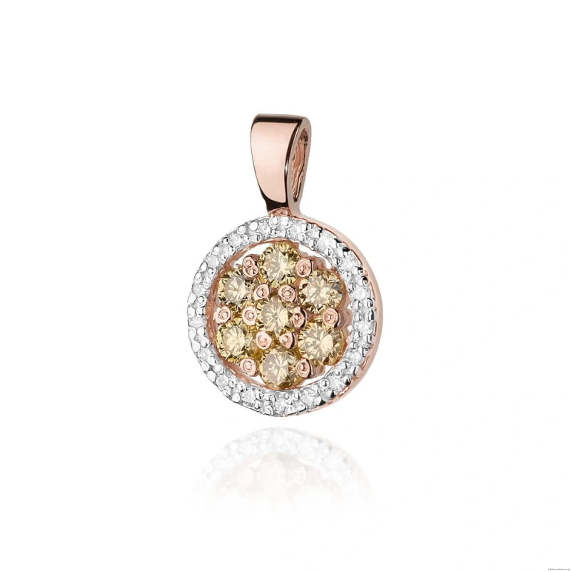 Zawieszka Z0440 z diamentami różowe złoto