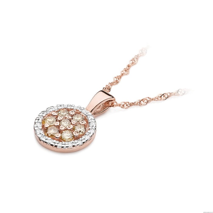 Zawieszka Z0440 z diamentami różowe złoto