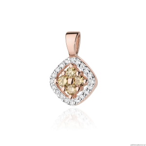 Zawieszka Z0441 z diamentami różowe złoto