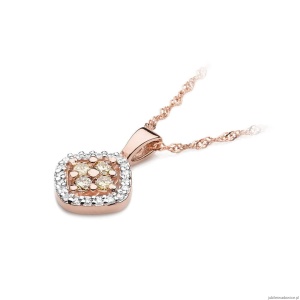 Zawieszka Z0441 z diamentami różowe złoto