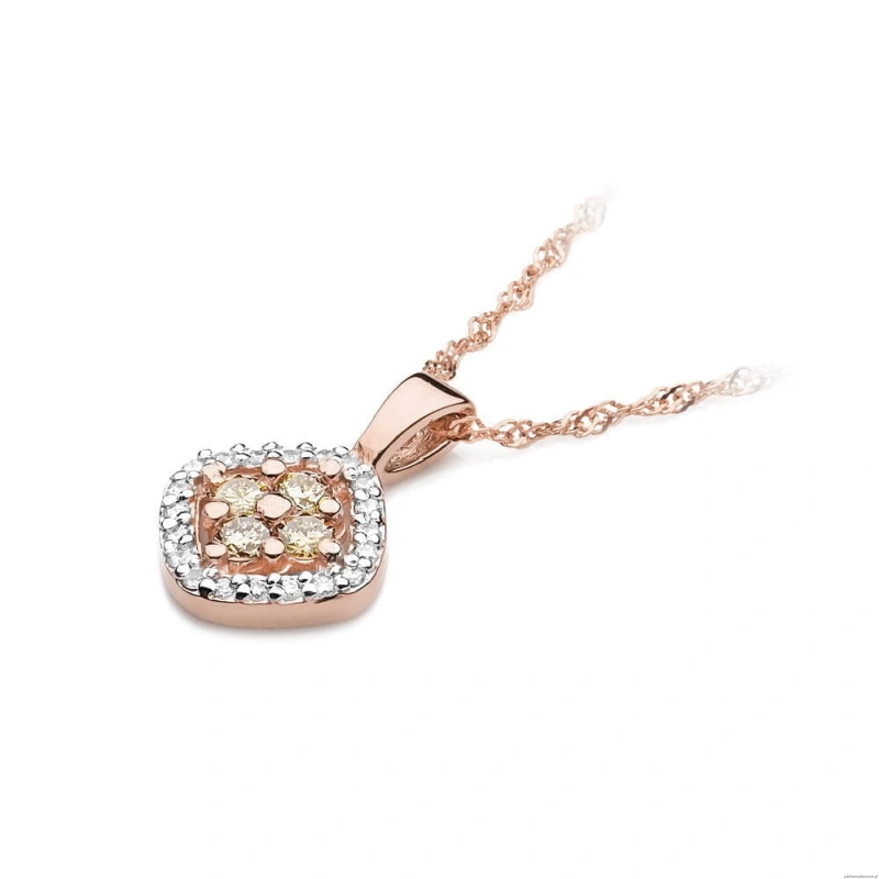 Zawieszka Z0441 z diamentami różowe złoto