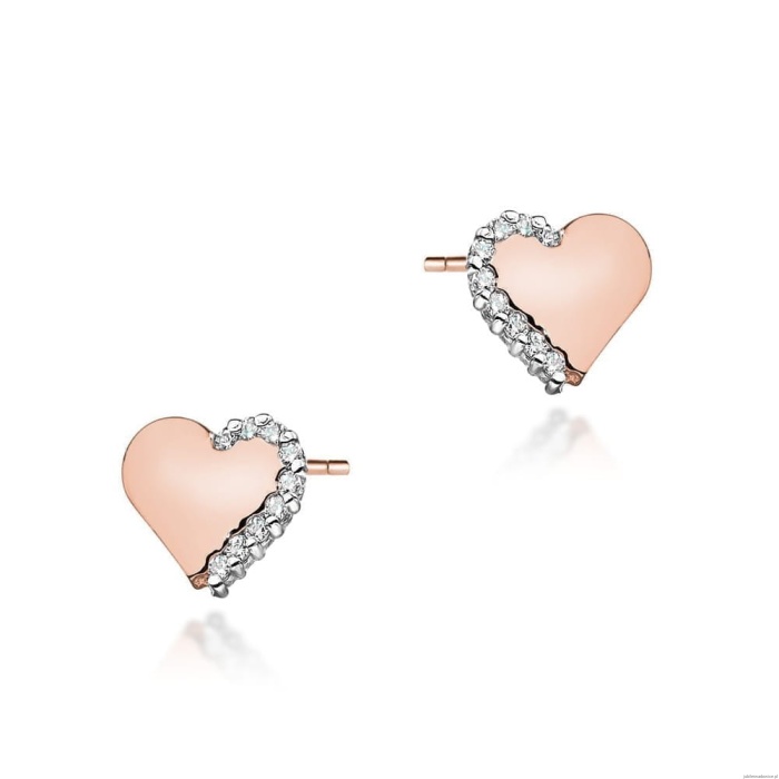 Kolczyki K0505 z diamentami różowe złoto