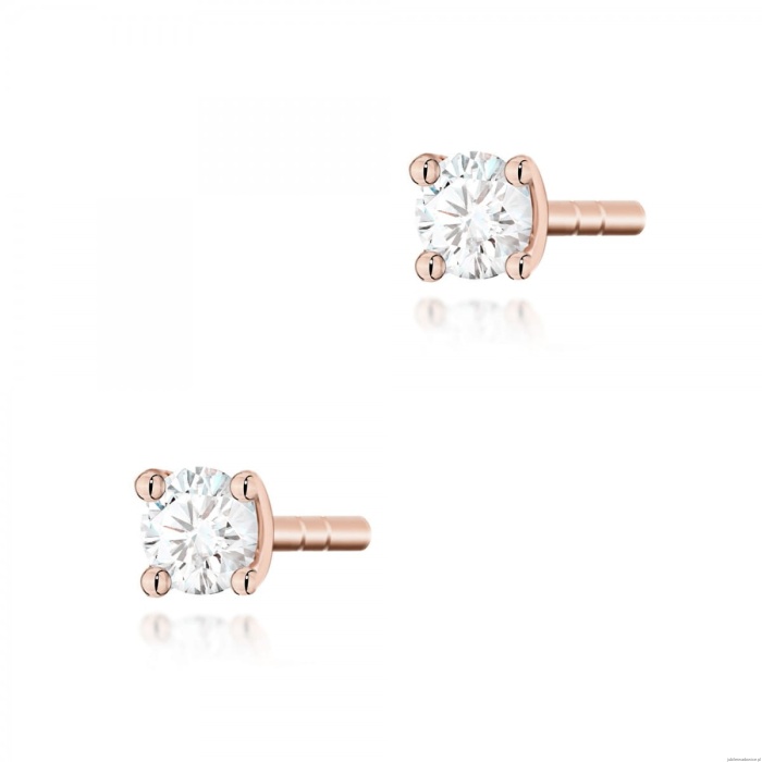 Kolczyki K0066 Diament 2 x 0,04ct różowe złoto
