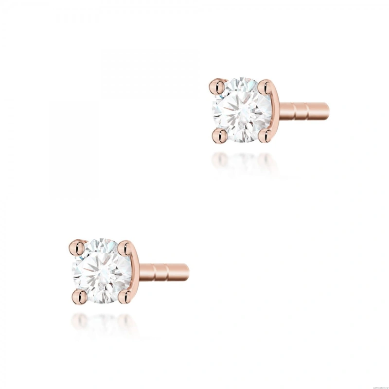 Kolczyki K0066 Diament 2 x 0,04ct różowe złoto