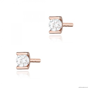 Kolczyki K0055 Diament 2 x 0,04ct różowe złoto