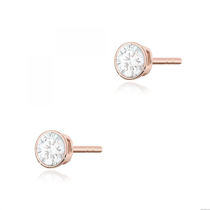 Kolczyki K0067 Diament 2 x 0,10ct różowe złoto