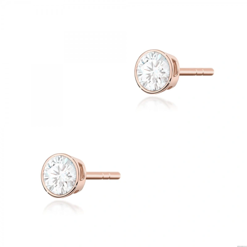 Kolczyki K0067 Diament 2 x 0,10ct różowe złoto