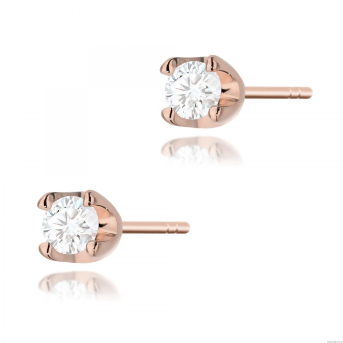 Kolczyki K0034 Diament 2 x 0,10ct różowe złoto