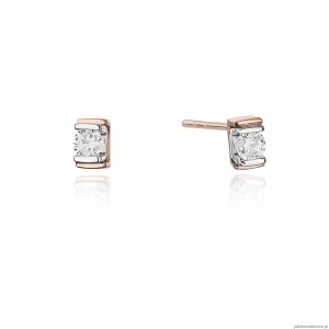 Kolczyki K0343 Diament 2 x 0,10ct różowe złoto