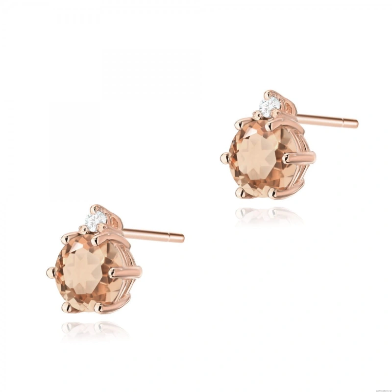 Kolczyki K0076 Morganit 2 x 0,40ct różowe złoto