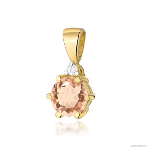 Zawieszka Z0076 Morganit 0,40ct żółte złoto