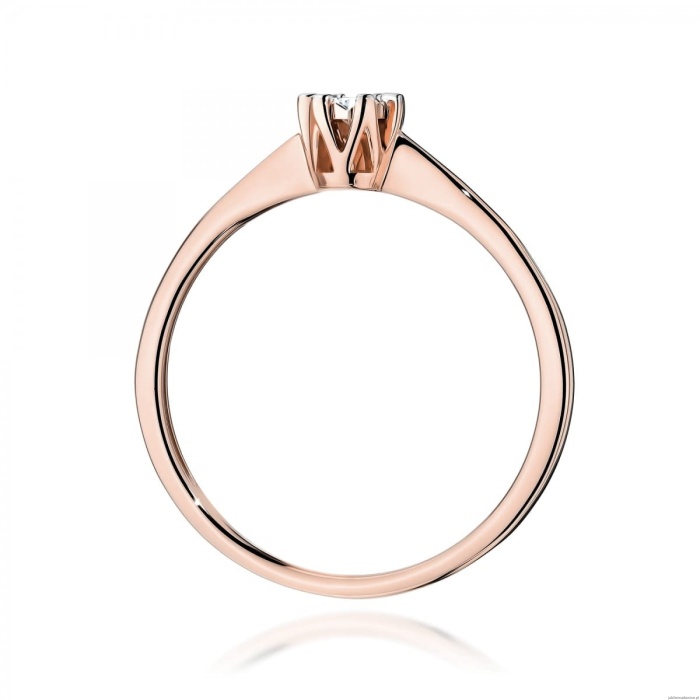Pierścionek W0628 Diament 0,03ct różowe złoto