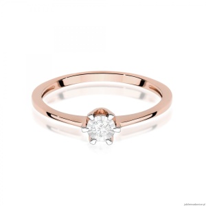 Pierścionek W0628 Diament 0,03ct różowe złoto