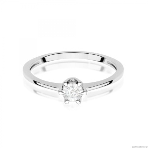 Pierścionek W0628 Diament 0,03ct białe złoto
