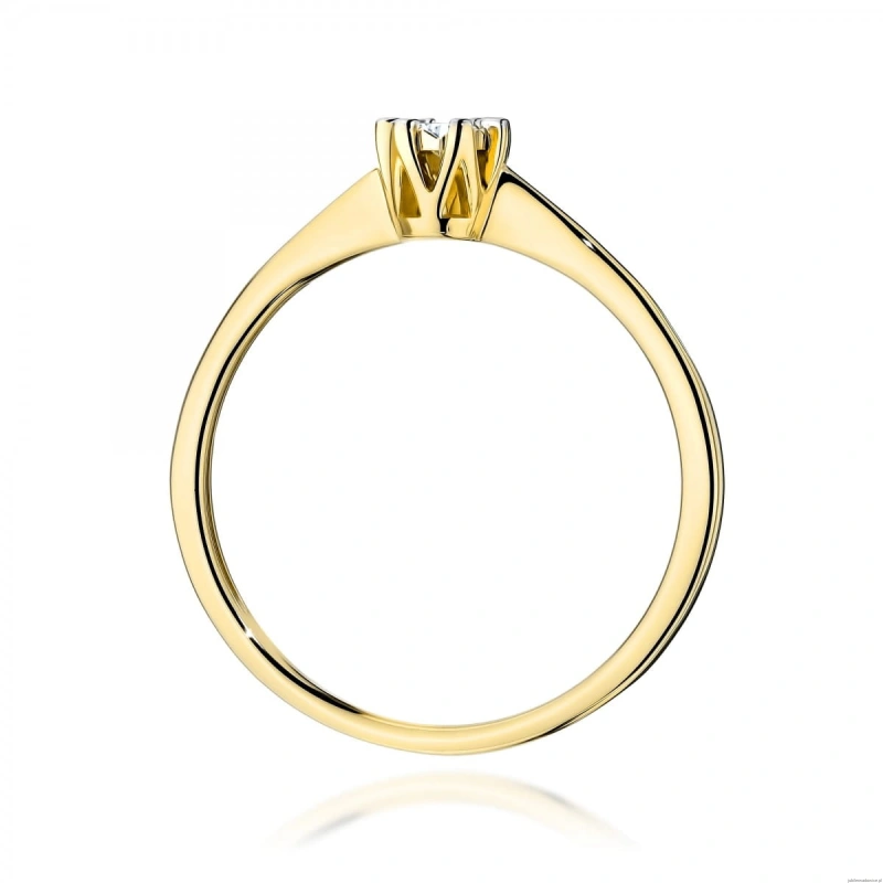 Pierścionek W0628 Diament 0,03ct żółte złoto