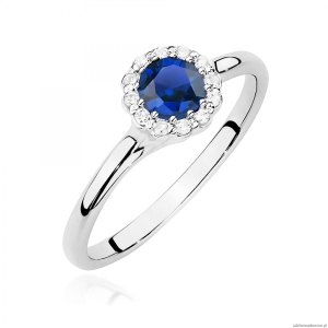 Pierścionek W0622 Szafir 0,50ct białe złoto