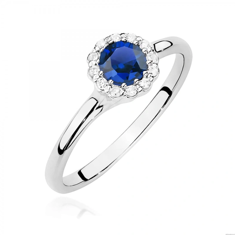 Pierścionek W0622 Szafir 0,50ct białe złoto