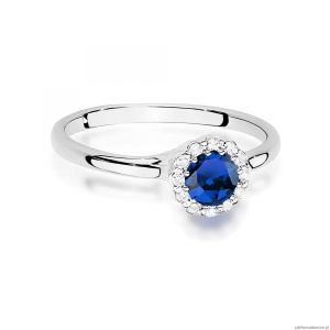 Pierścionek W0622 Szafir 0,50ct białe złoto